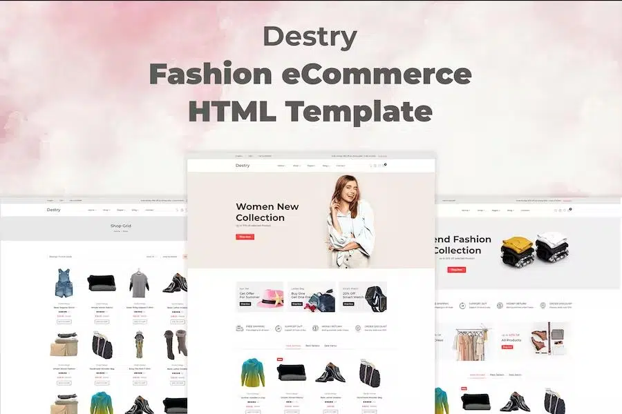 Fashion Modern Online Shop Website Template with responsive – Destry