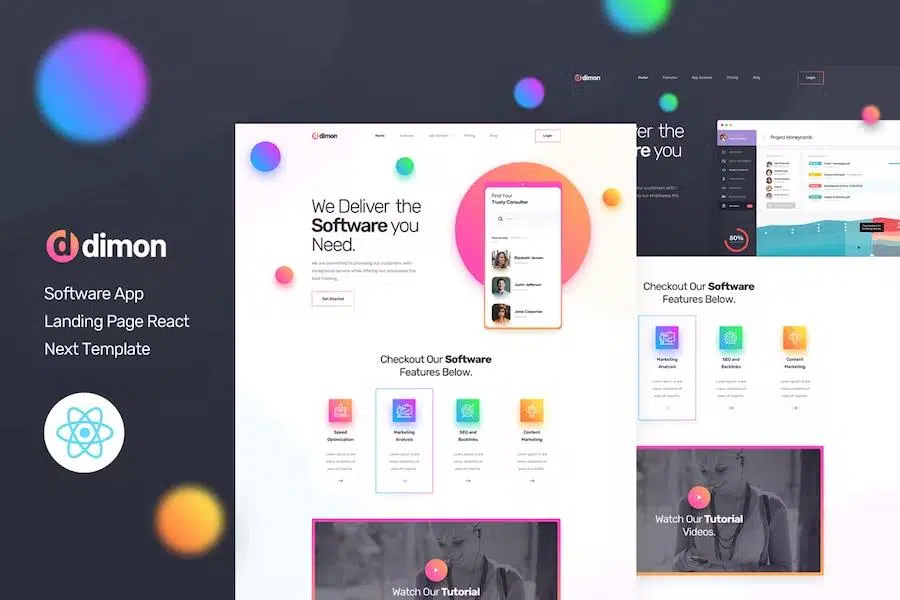 Dimon – React Next App Landing Page Template