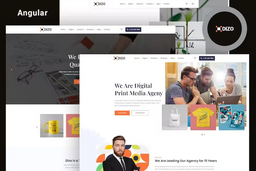 Dizo – Print on Demand Business Angular 14 Template