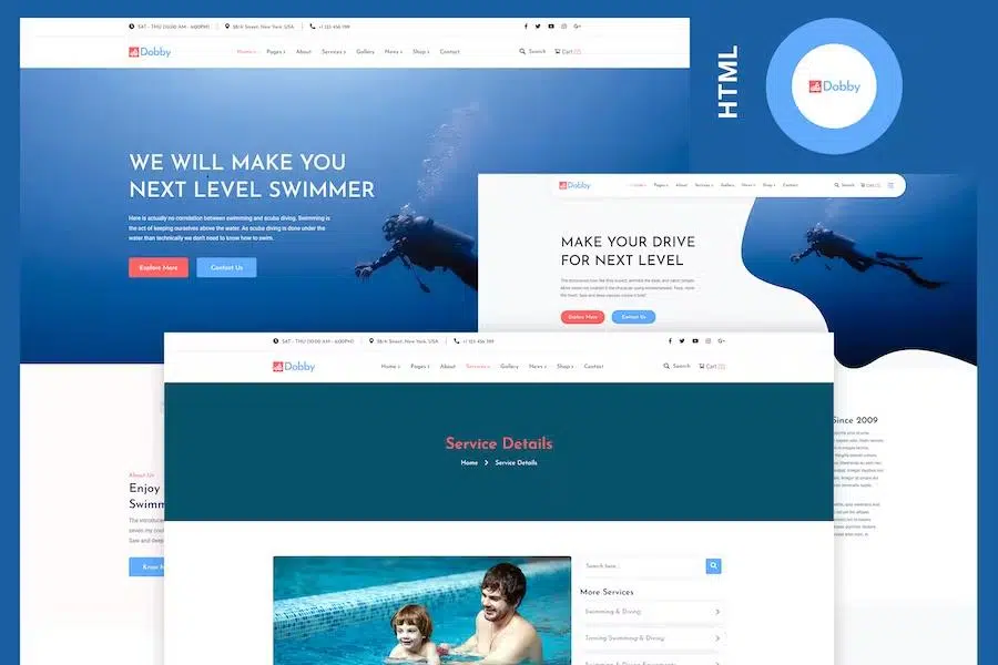 Dobby – Swimming & Scuba Diving HTML Template