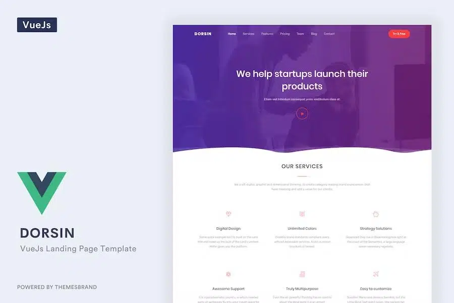 Dorsin – VueJs Landing Page Template