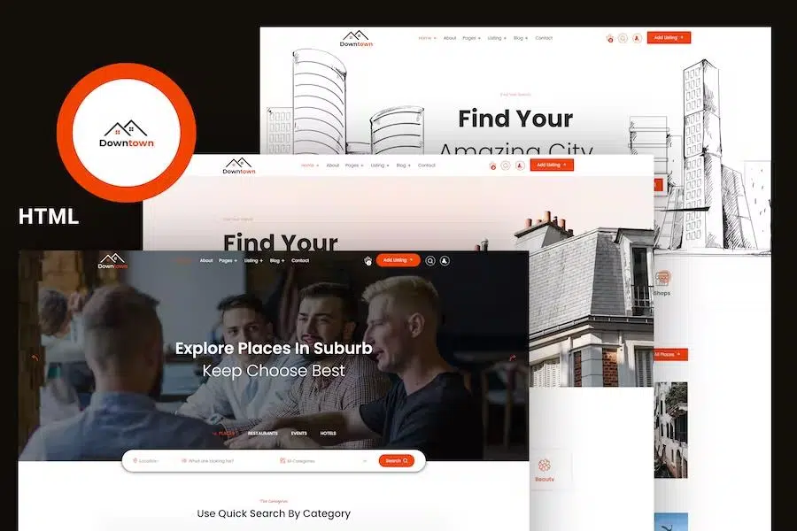 Downtown – Directory & Classified Listing Bootstrap 5 Template