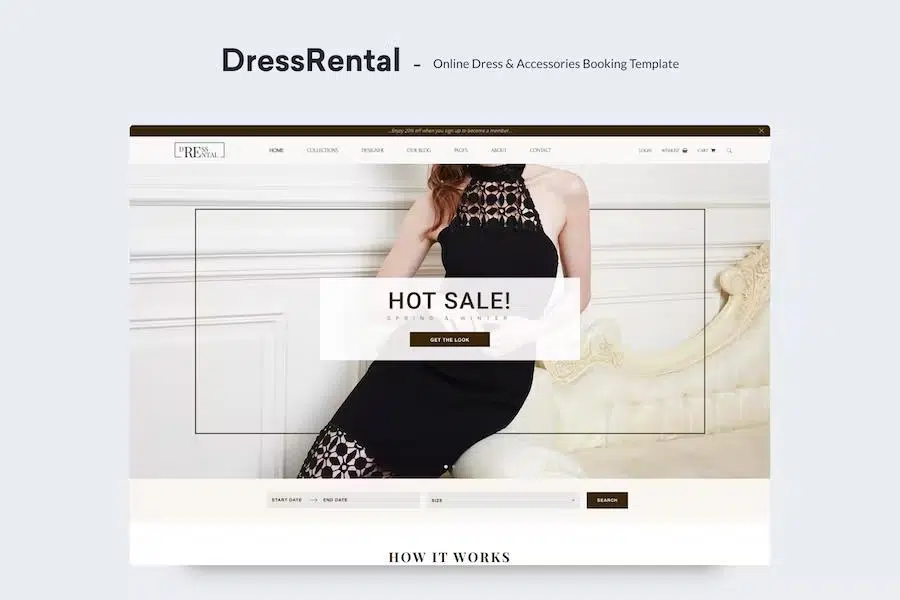 DressRental – Online Dress & Accessories Booking Template