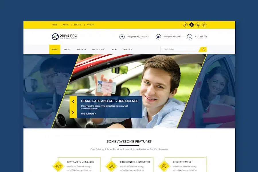 Drive Pro : Driving School HTML Template