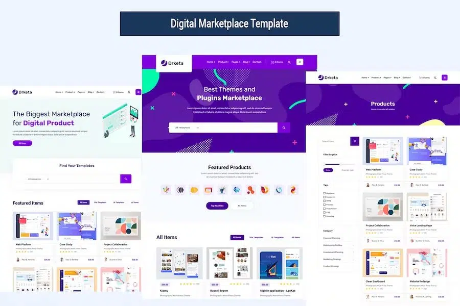 Drketa – Digital Marketplace HTML Template