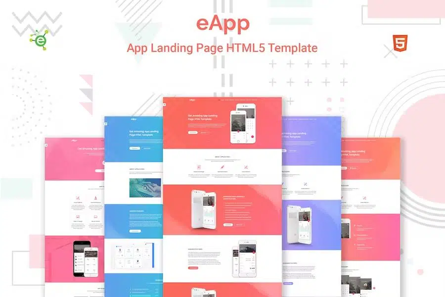 eApp – 5 in 1 App Landing Page