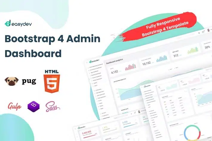 EasyDev – HTML(Pug) Bootstrap 4 Admin & Dashboard Template