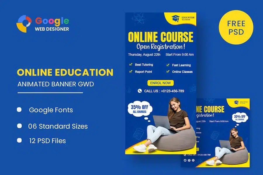 Education Online HTML5 Banner Ads GWD