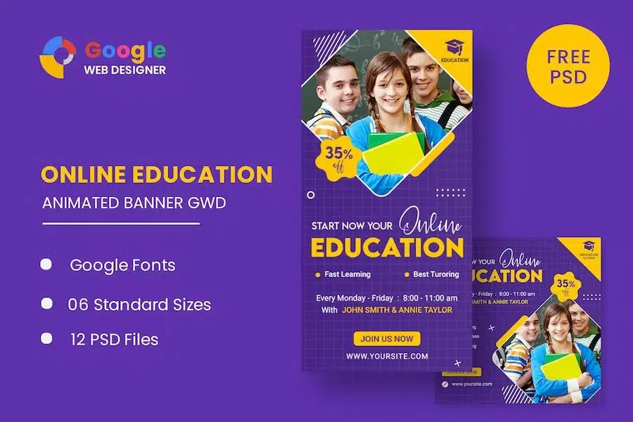 Education Online HTML5 Banner Ads GWD