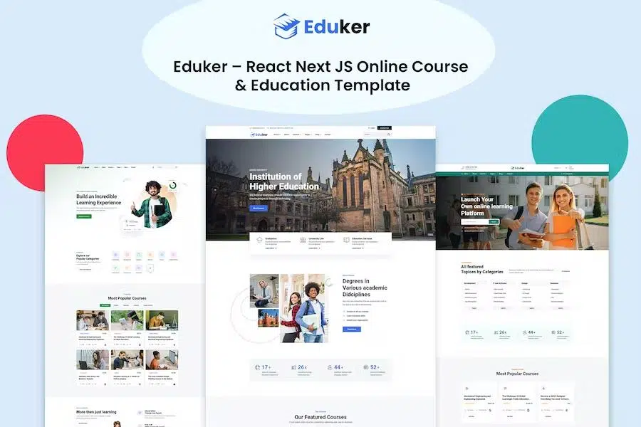 Eduker – React Next JS Online Course & Education Template