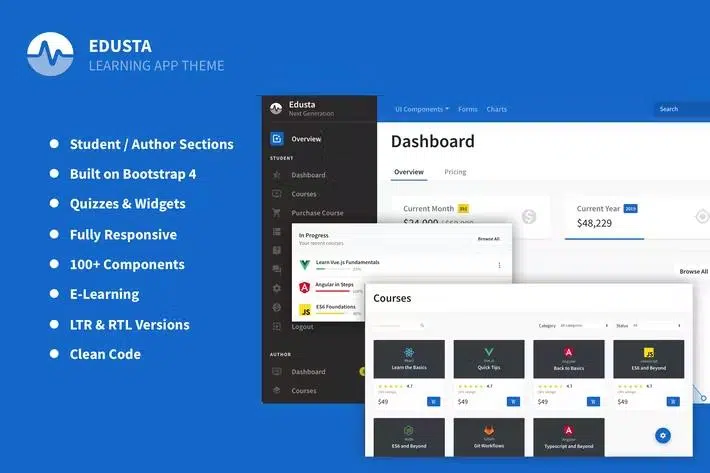 Edusta – Learning App & Education Admin Theme