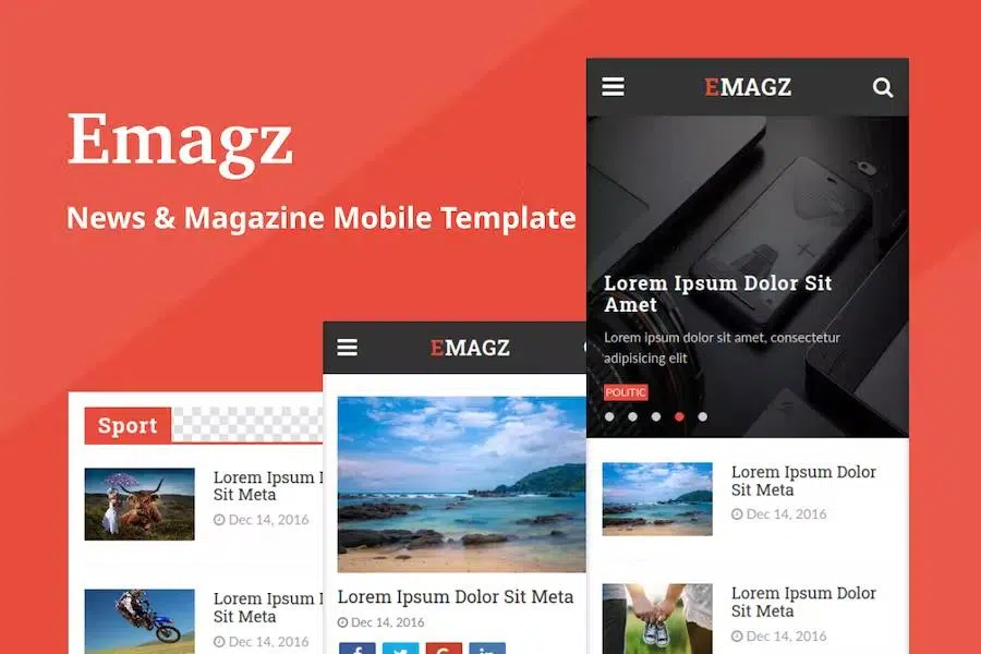 Emagz – News & Magazine Mobile Template