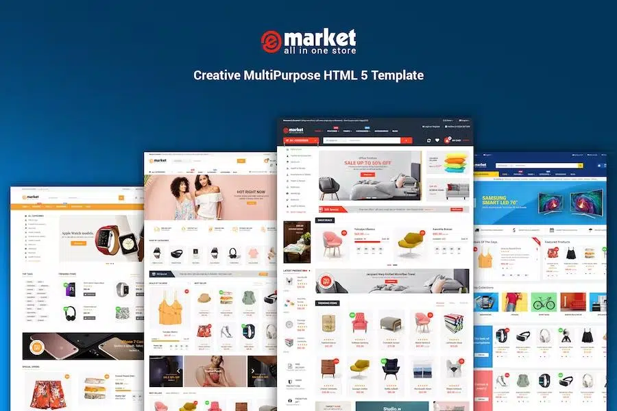 eMarket – Creative Responsive MultiPurpose HTML 5 Template (Mobile Layouts Included)