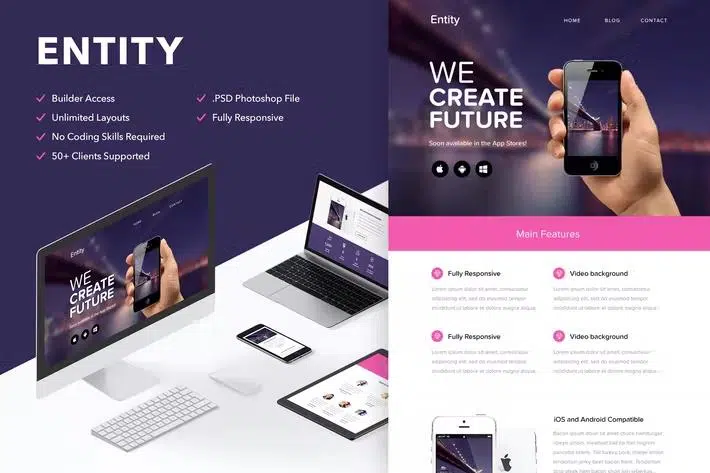 Entity – Responsive Email + Themebuilder Access