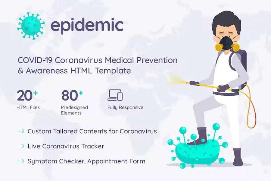 Epicmed – Coronavirus Medical Prevention & Awareness HTML Template