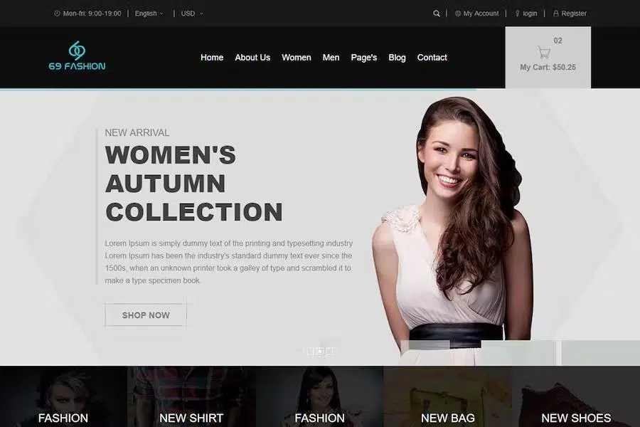 Erina – Fashion Modern Website Template HTML Version