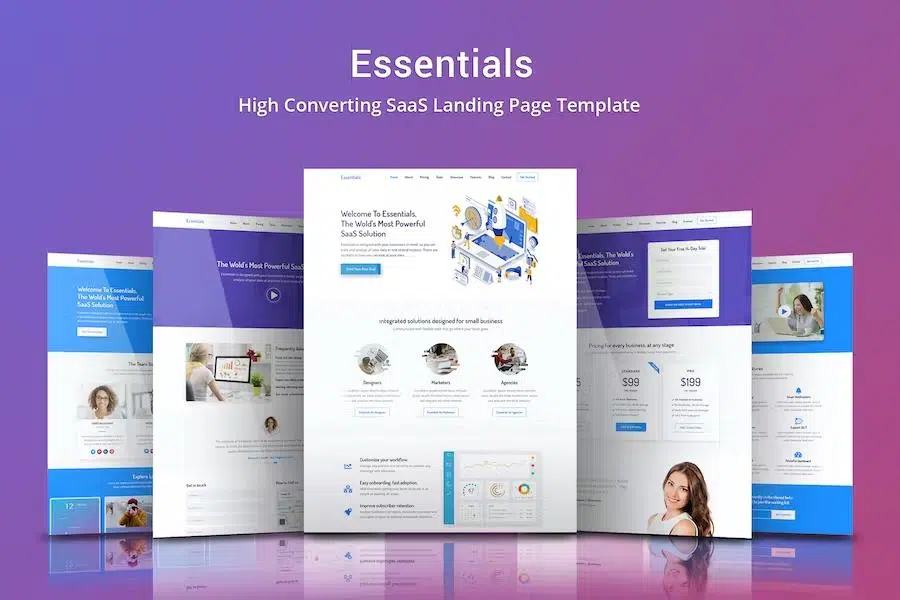 Essentials – High Converting SaaS Landing Page Template