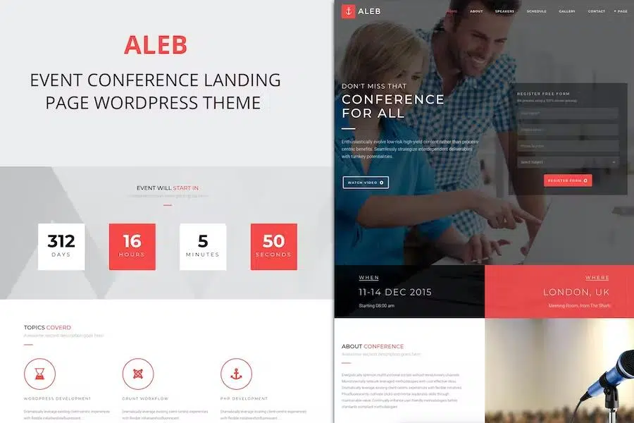 Event WordPress Theme for Conference Marketing – Aleb