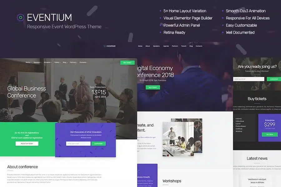 Eventium – Responsive Event WordPress Theme