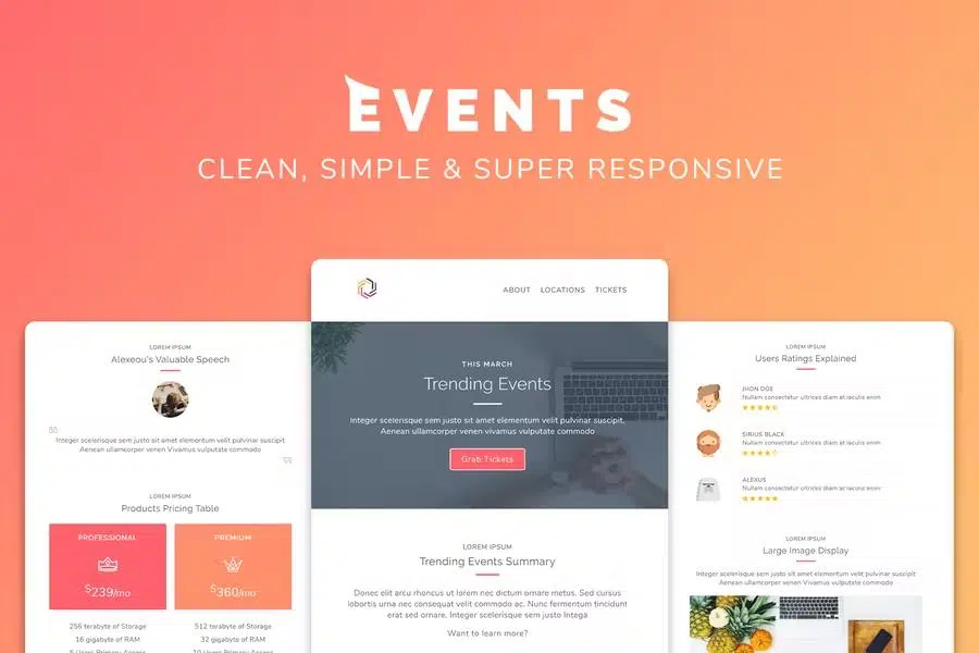 EVENTS – Multipurpose Responsive Email Pack