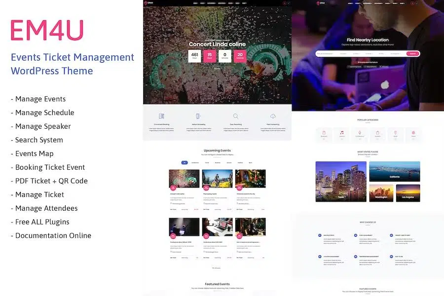 Events WordPress Theme for Booking Tickets – EM4U