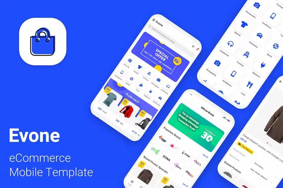 Evone – eCommerce Shop & Store Mobile Template