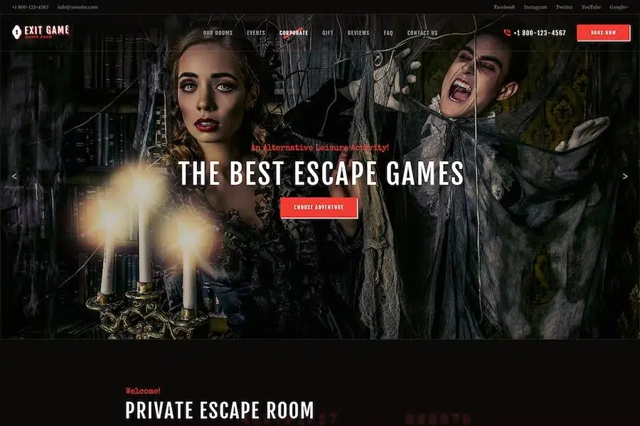 Exit Game – Real-Life Secret Escape Room WordPress Theme