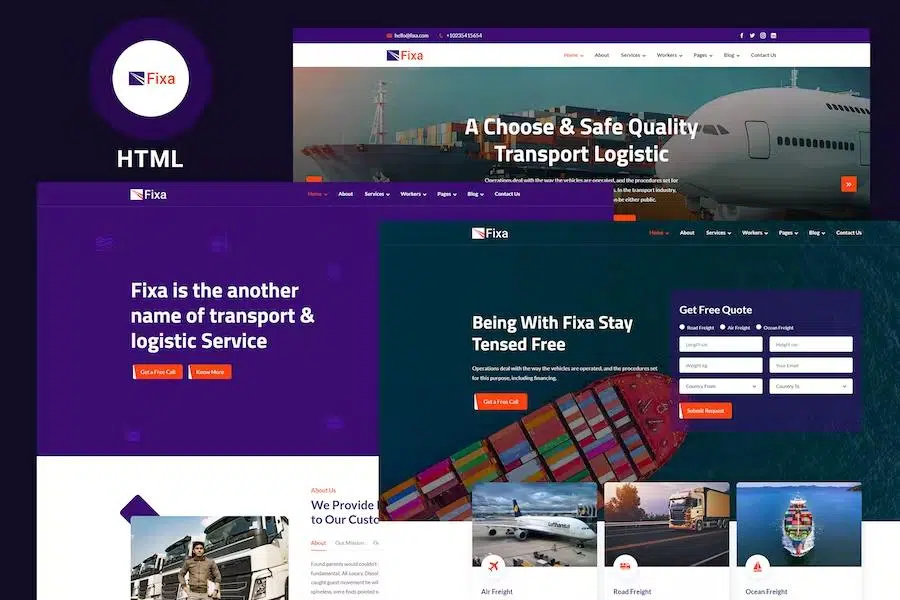 Fixa – Transport & Logistics Bootstrap 5 Template
