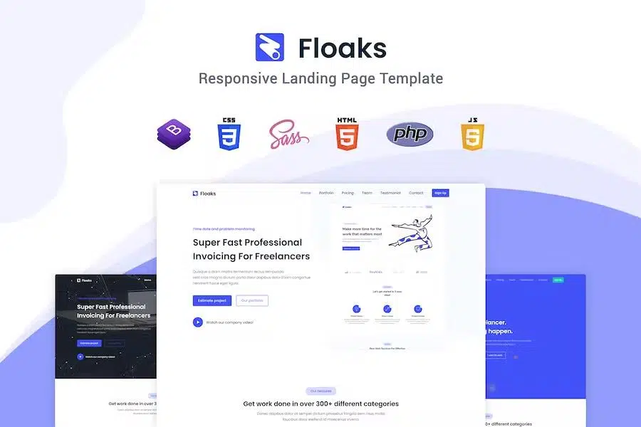 Floaks – Responsive Landing Page Template