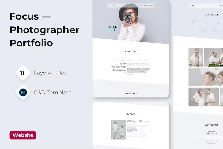 Focus – Photographer portfolio PSD Template