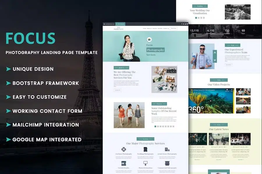 Focus – Photography Landing Page Template