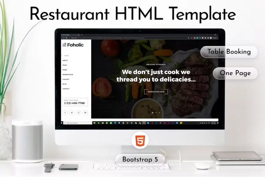 Foholic – One Page Restaurant & Fast Food Template