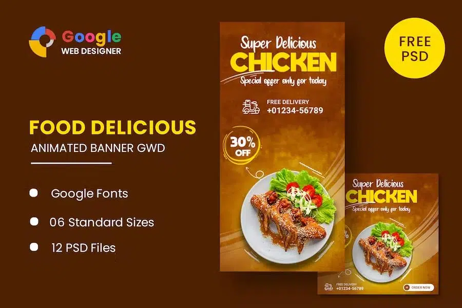 Food Chicken Animated Banner GWD