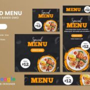 Food Menu Google Adwords HTML5 Banner Ads GWD
