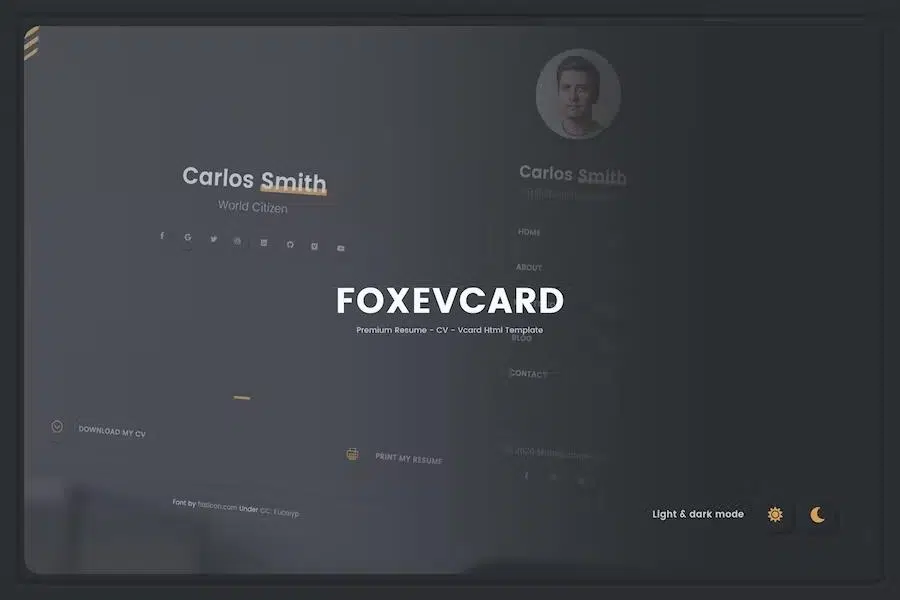 Foxevcard – Premium Resume CV Html Template