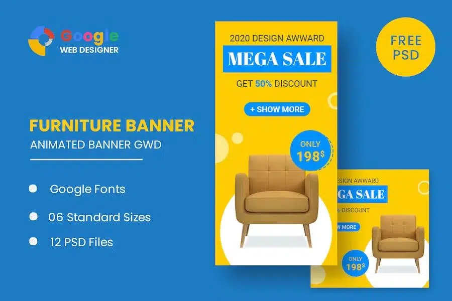 Furniture Google Adwords HTML5 Banner Ads GWD