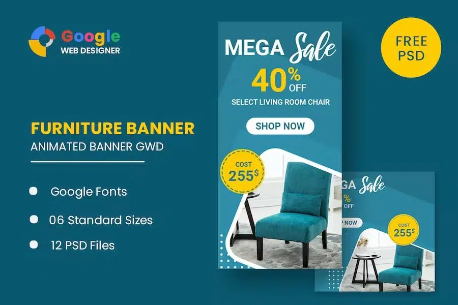 Furniture Sale Google Adwords HTML5 Banner Ads GWD