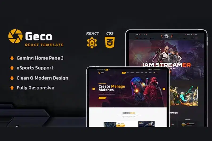 Geco – eSports Gaming React JS Template