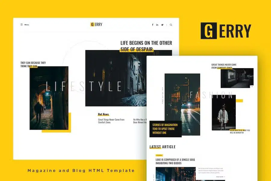 Gerry – Blog and Magazine HTML Template