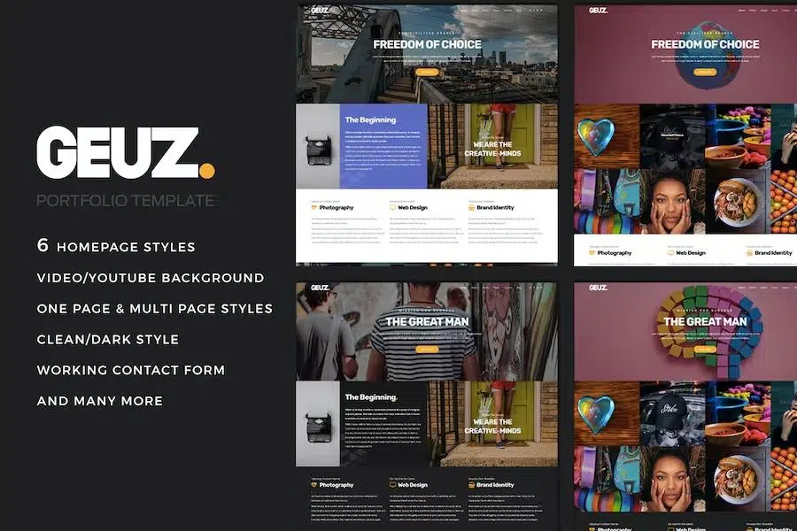 Geuz – Responsive One Page Portfolio HTML Template