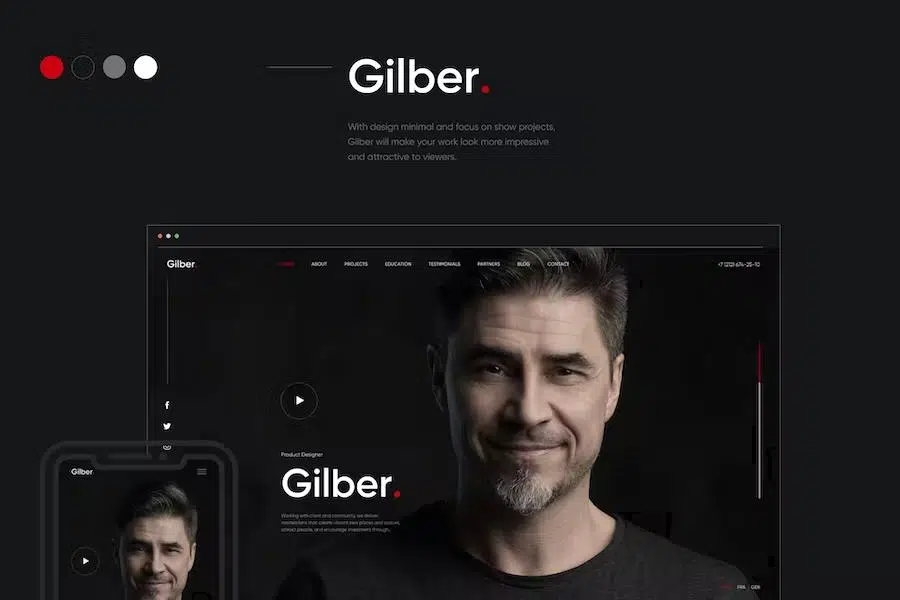 Gilber – Personal CV Resume HTML Template