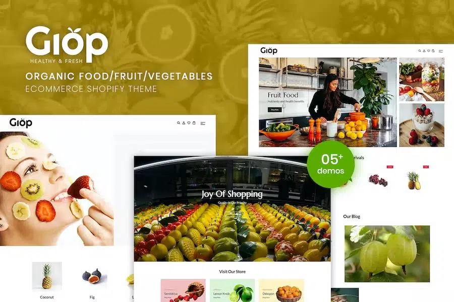 Giop – Organic Food Fruit Vegetables eCommerce Shopify Theme