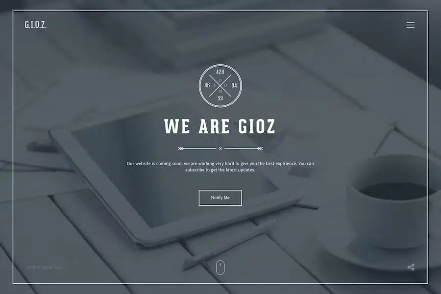 Gioz – Creative Coming Soon & Maintenance Mode Template