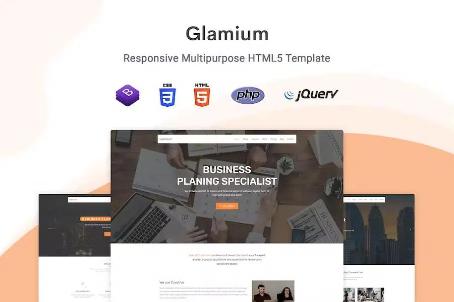 Glamium – One Page Multipurpose HTML5 Template