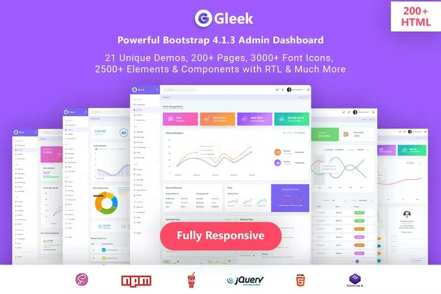 Gleek – Powerful Bootstrap 4 Admin Dashboard Template