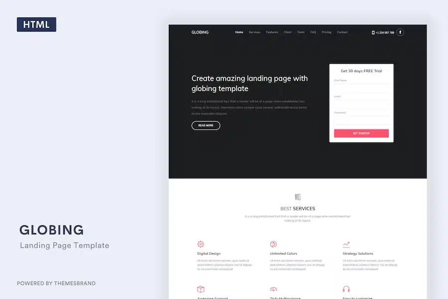 Globing – Svelte Landing Page Template