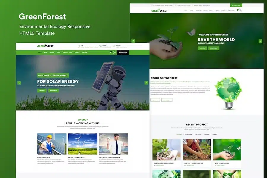 GreenForest – Environmental Ecology Responsive Template