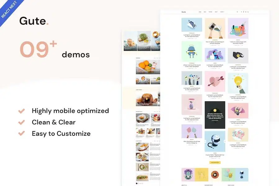 Gute – React NextJS Minimalist Blog Template