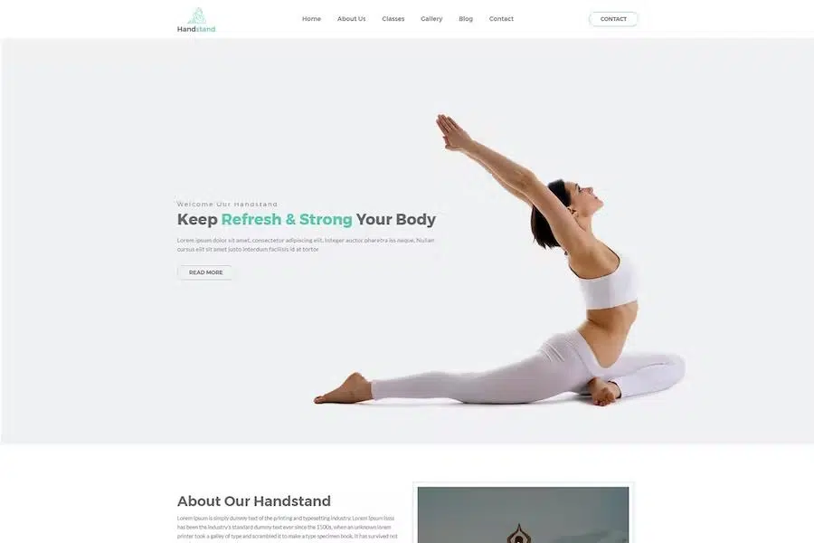 Handstand – Yoga and Fitness HTML Template