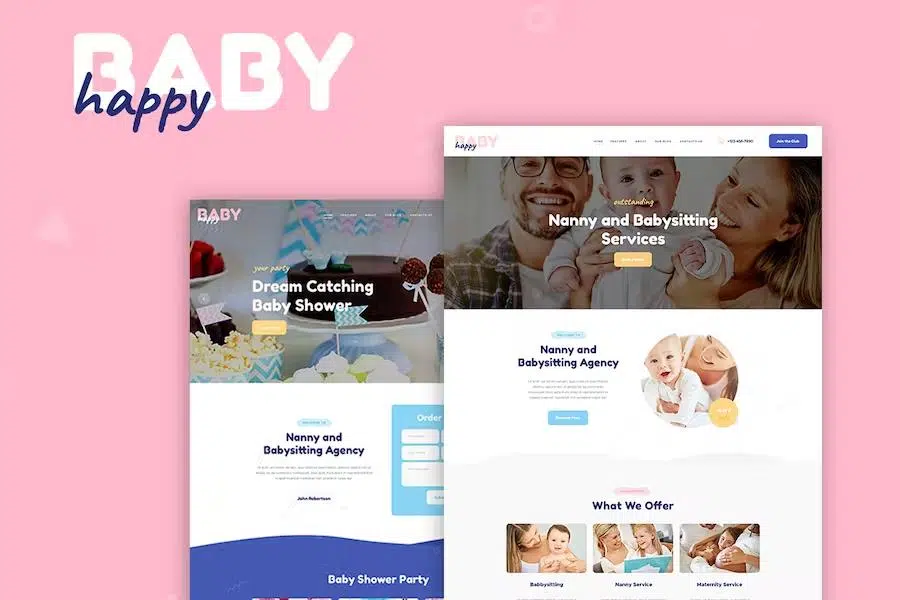 Happy Baby – Nanny & Babysitting Services Children WordPress Theme